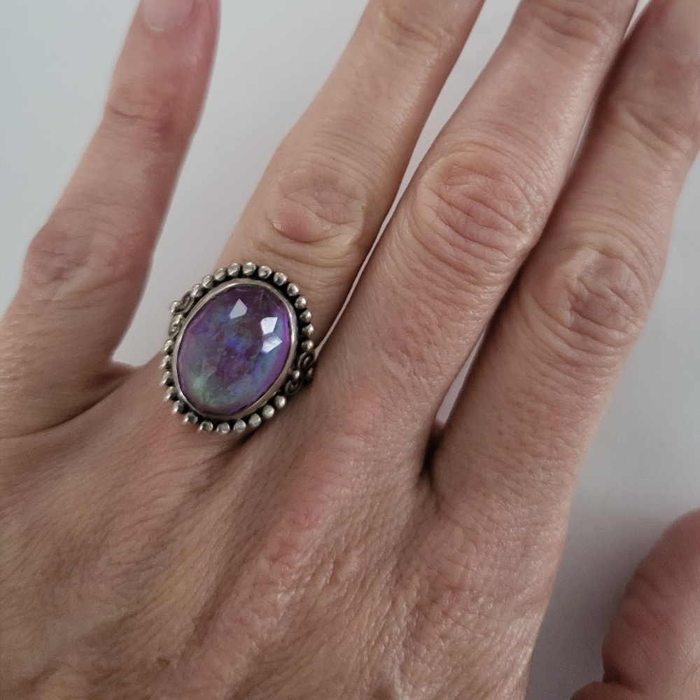 Sajen Sterling Silver Opal Doublet Ring